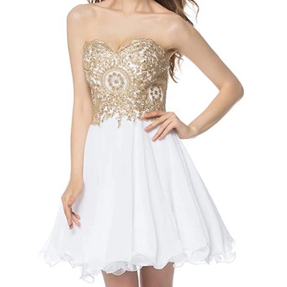🌸 Navy Blue Short Strapless Prom Homecoming Dress - Picture 1 of 3
